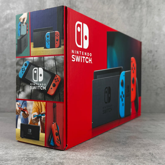 Nintendo Switch (V2) Console in Neon Red & Blue