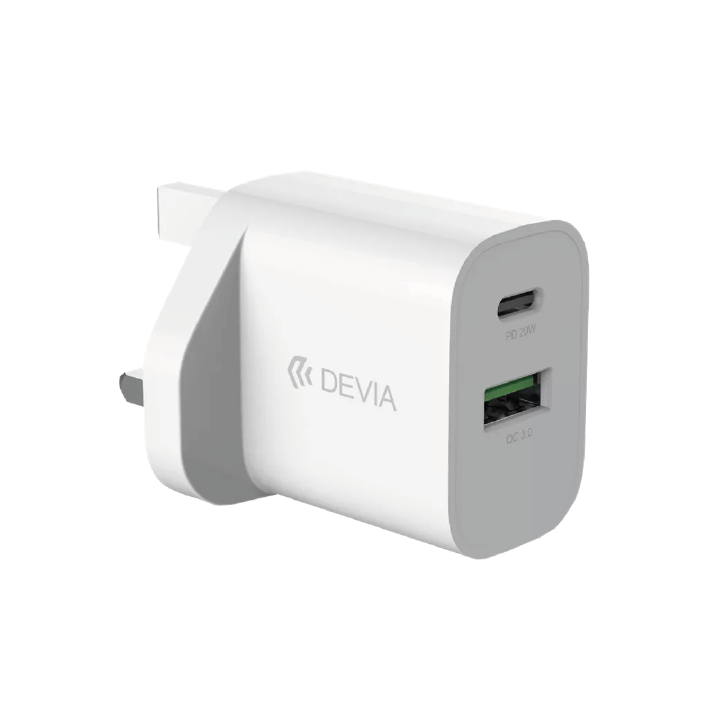 Devia 20W Dual Quick Charger (USB-A + USB-C)